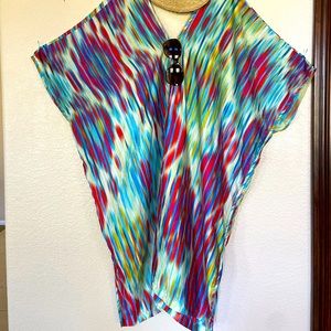 Natori Palau Rainbow Kaftan Kimono coverup dress